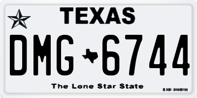 TX license plate DMG6744