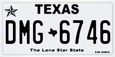TX license plate DMG6746