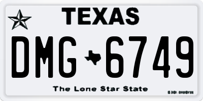 TX license plate DMG6749