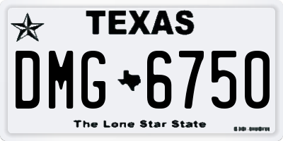 TX license plate DMG6750