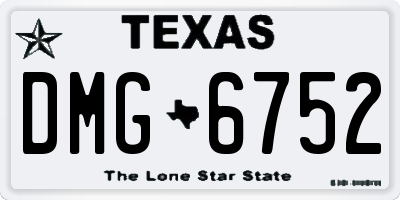 TX license plate DMG6752