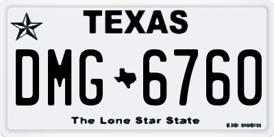 TX license plate DMG6760