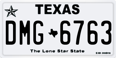 TX license plate DMG6763