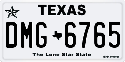 TX license plate DMG6765
