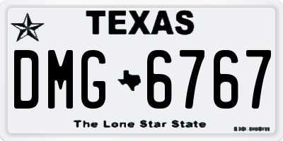TX license plate DMG6767