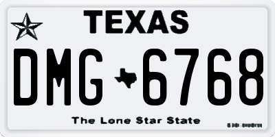 TX license plate DMG6768