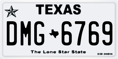 TX license plate DMG6769