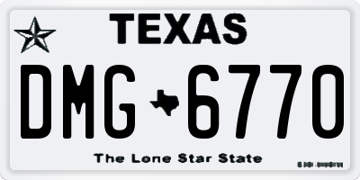 TX license plate DMG6770