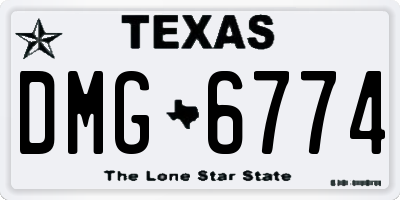 TX license plate DMG6774