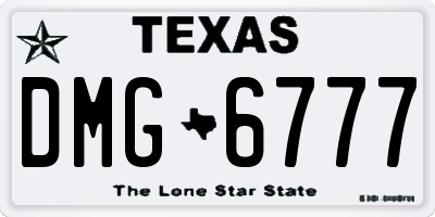 TX license plate DMG6777