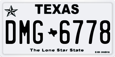 TX license plate DMG6778