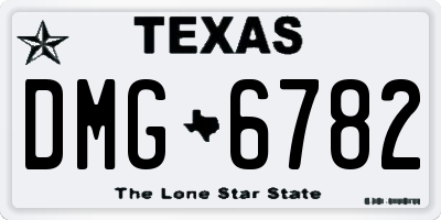 TX license plate DMG6782