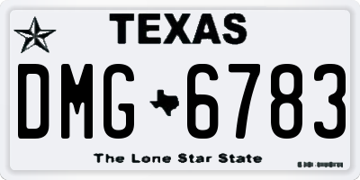 TX license plate DMG6783