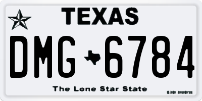 TX license plate DMG6784