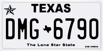 TX license plate DMG6790