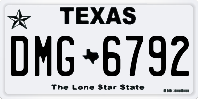 TX license plate DMG6792