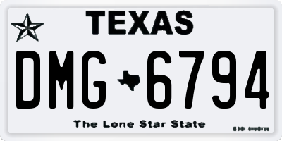 TX license plate DMG6794