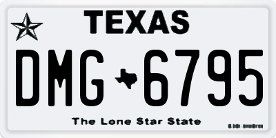 TX license plate DMG6795