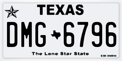 TX license plate DMG6796
