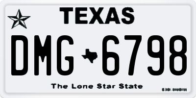 TX license plate DMG6798