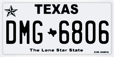 TX license plate DMG6806