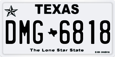TX license plate DMG6818