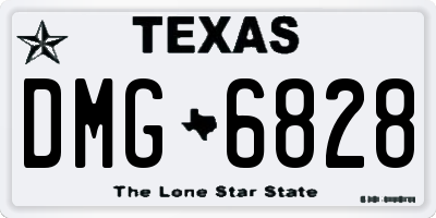TX license plate DMG6828