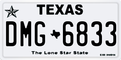 TX license plate DMG6833