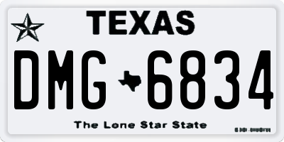TX license plate DMG6834