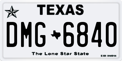 TX license plate DMG6840