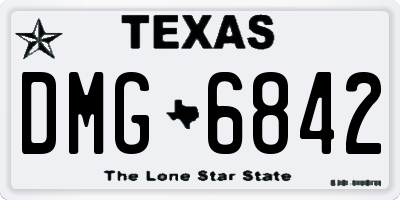 TX license plate DMG6842