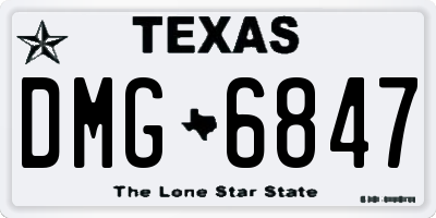 TX license plate DMG6847