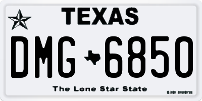 TX license plate DMG6850