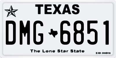 TX license plate DMG6851