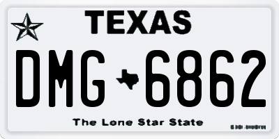 TX license plate DMG6862