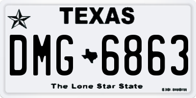 TX license plate DMG6863