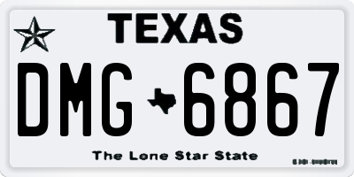 TX license plate DMG6867