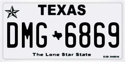 TX license plate DMG6869