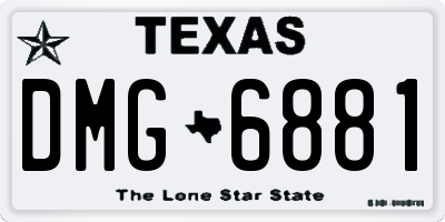 TX license plate DMG6881