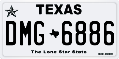 TX license plate DMG6886