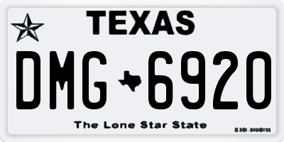 TX license plate DMG6920