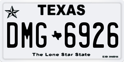 TX license plate DMG6926