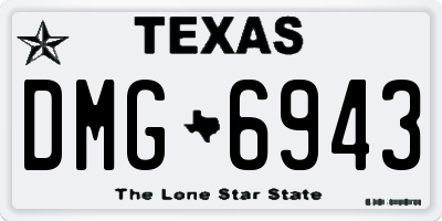 TX license plate DMG6943