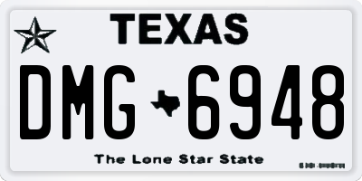 TX license plate DMG6948