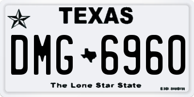 TX license plate DMG6960