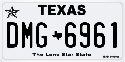 TX license plate DMG6961
