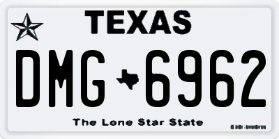 TX license plate DMG6962