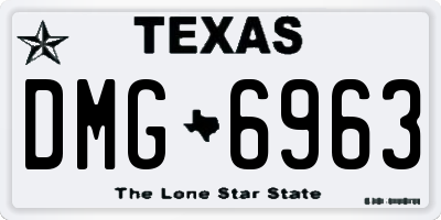 TX license plate DMG6963