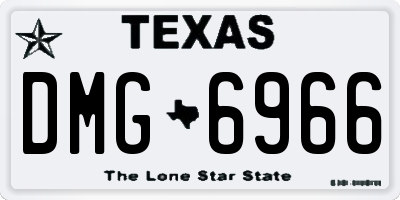 TX license plate DMG6966