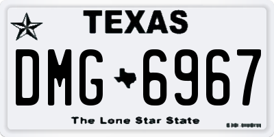 TX license plate DMG6967